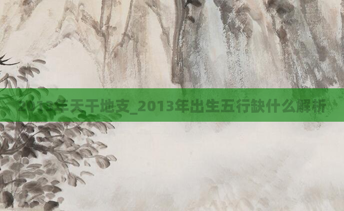 2013年天干地支_2013年出生五行缺什么解析