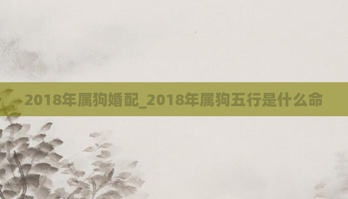 2018年属狗婚配_2018年属狗五行是什么命