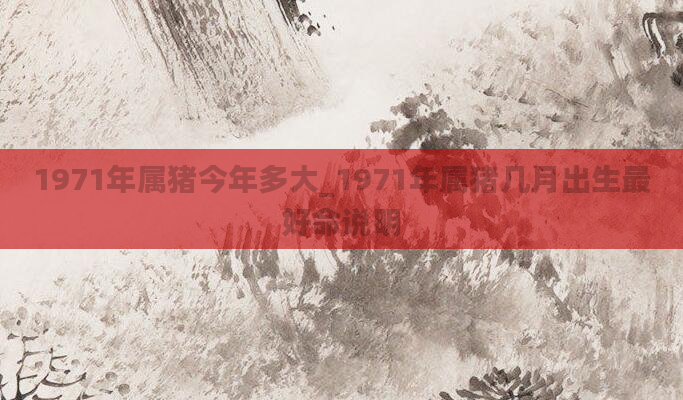 1971年属猪今年多大_1971年属猪几月出生最好命说明