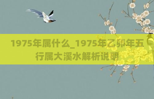 1975年属什么_1975年乙卯年五行属大溪水解析说明