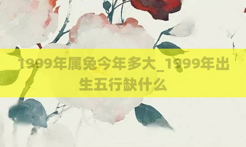 1999年属兔今年多大_1999年出生五行缺什么
