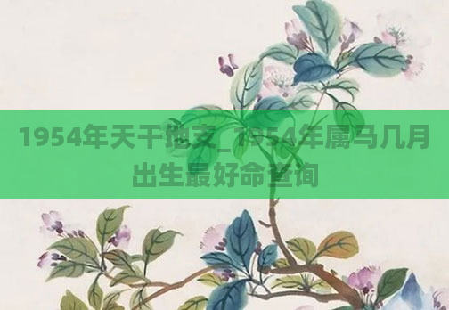 1954年天干地支_1954年属马几月出生最好命查询