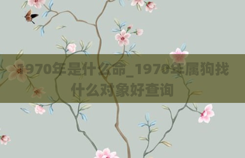 1970年是什么命_1970年属狗找什么对象好查询