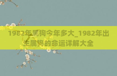 1982年属狗今年多大_1982年出生属狗的命运详解大全