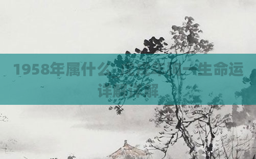 1958年属什么_戊戌年狗一生命运详解详解