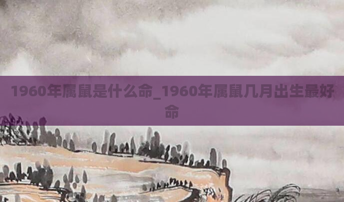 1960年属鼠是什么命_1960年属鼠几月出生最好命