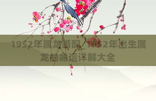 1952年属龙婚配_1952年出生属龙的命运详解大全