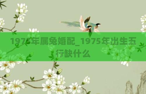 1975年属兔婚配_1975年出生五行缺什么