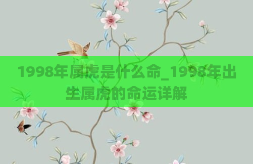 1998年属虎是什么命_1998年出生属虎的命运详解