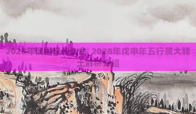 2028年属猴是什么命_2028年戊申年五行属大驿土解析介绍