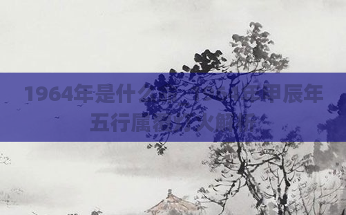 1964年是什么命_1964年甲辰年五行属覆灯火解析