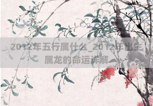 2012年五行属什么_2012年出生属龙的命运详解
