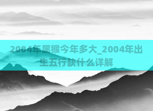 2004年属猴今年多大_2004年出生五行缺什么详解