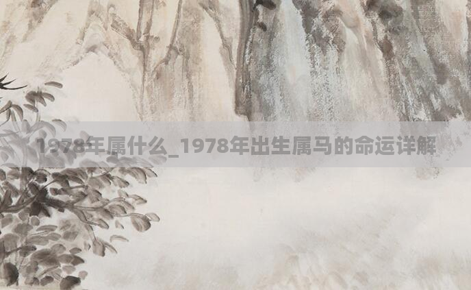 1978年属什么_1978年出生属马的命运详解