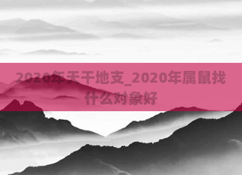 2020年天干地支_2020年属鼠找什么对象好