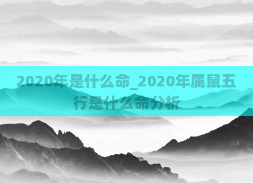 2020年是什么命_2020年属鼠五行是什么命分析