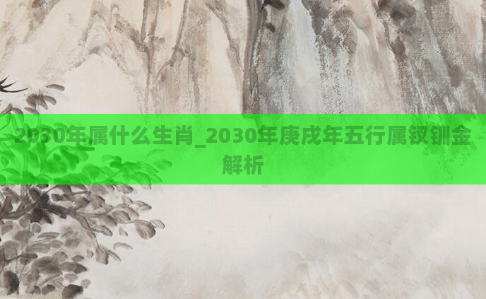 2030年属什么生肖_2030年庚戌年五行属钗钏金解析