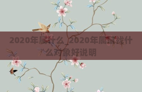 2020年属什么_2020年属鼠找什么对象好说明