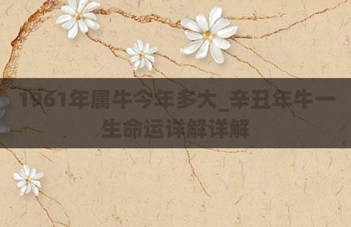 1961年属牛今年多大_辛丑年牛一生命运详解详解
