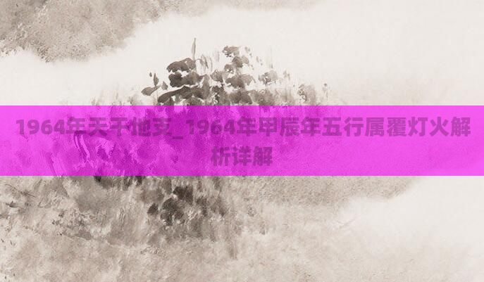 1964年天干地支_1964年甲辰年五行属覆灯火解析详解