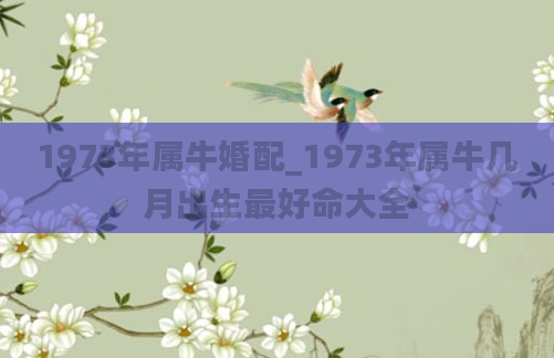 1973年属牛婚配_1973年属牛几月出生最好命大全