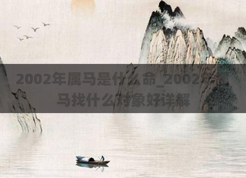 2002年属马是什么命_2002年属马找什么对象好详解