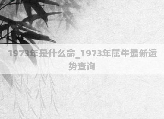1973年是什么命_1973年属牛最新运势查询
