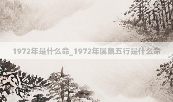 1972年是什么命_1972年属鼠五行是什么命