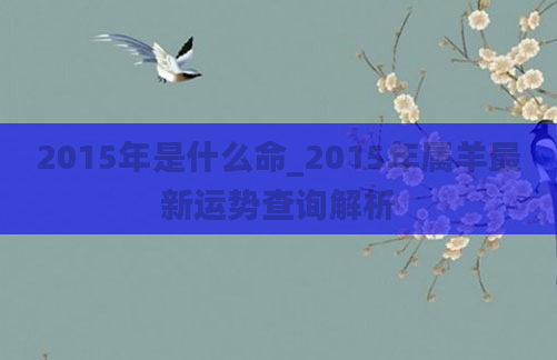 2015年是什么命_2015年属羊最新运势查询解析