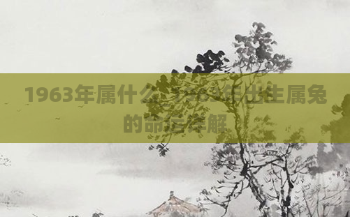 1963年属什么_1963年出生属兔的命运详解