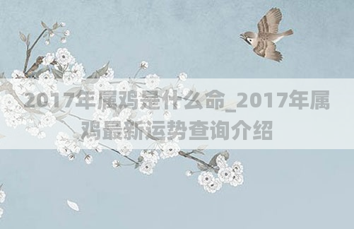 2017年属鸡是什么命_2017年属鸡最新运势查询介绍