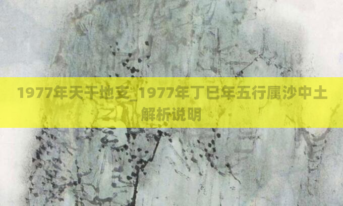 1977年天干地支_1977年丁巳年五行属沙中土解析说明