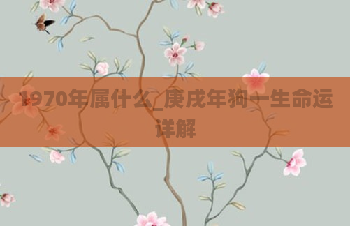 1970年属什么_庚戌年狗一生命运详解