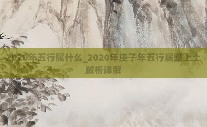 2020年五行属什么_2020年庚子年五行属壁上土解析详解