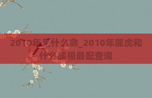 2010年是什么命_2010年属虎和什么属相最配查询