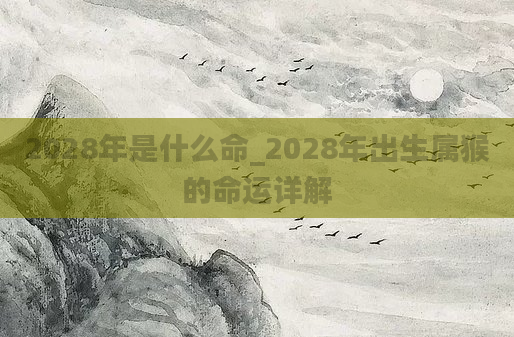 2028年是什么命_2028年出生属猴的命运详解