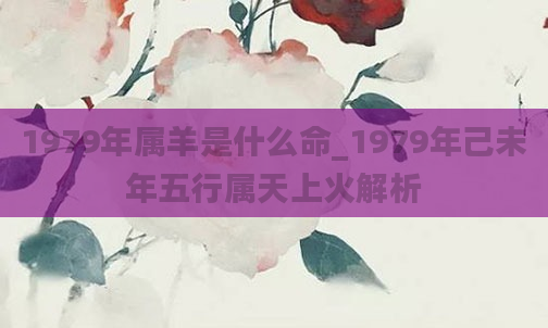 1979年属羊是什么命_1979年己未年五行属天上火解析