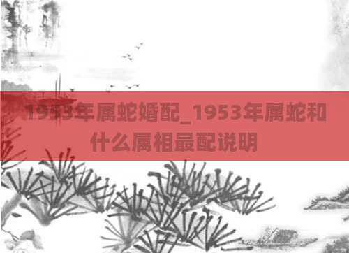 1953年属蛇婚配_1953年属蛇和什么属相最配说明