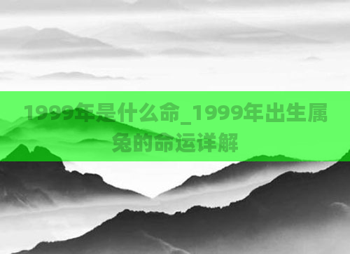 1999年是什么命_1999年出生属兔的命运详解