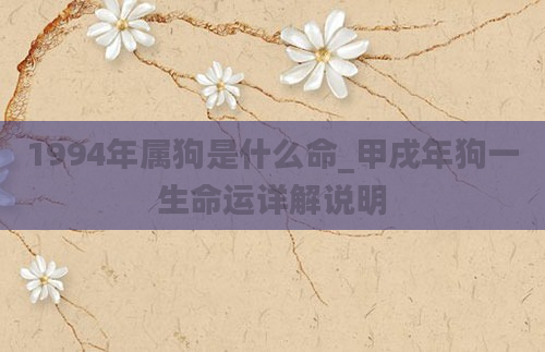 1994年属狗是什么命_甲戌年狗一生命运详解说明