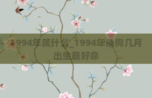 1994年属什么_1994年属狗几月出生最好命