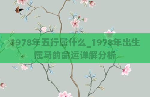 1978年五行属什么_1978年出生属马的命运详解分析