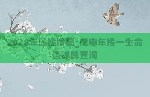 2028年属猴婚配_戊申年猴一生命运详解查询