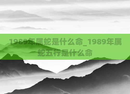 1989年属蛇是什么命_1989年属蛇五行是什么命
