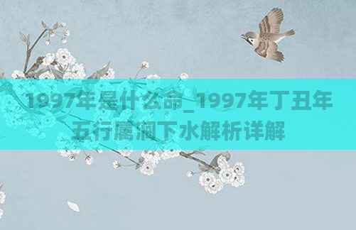 1997年是什么命_1997年丁丑年五行属涧下水解析详解