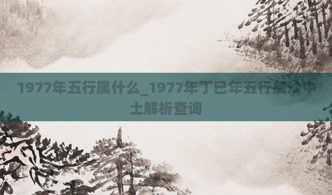 1977年五行属什么_1977年丁巳年五行属沙中土解析查询