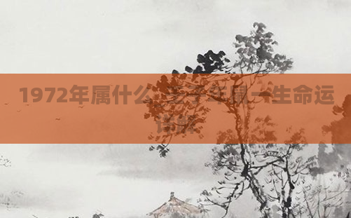 1972年属什么_壬子年鼠一生命运详解