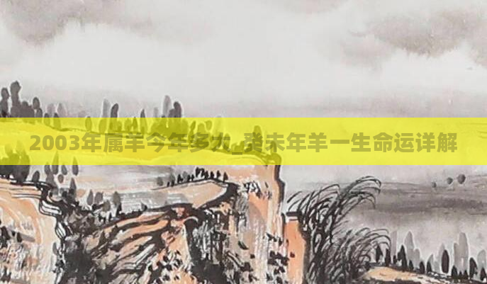 2003年属羊今年多大_癸未年羊一生命运详解