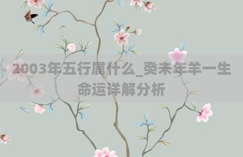 2003年五行属什么_癸未年羊一生命运详解分析