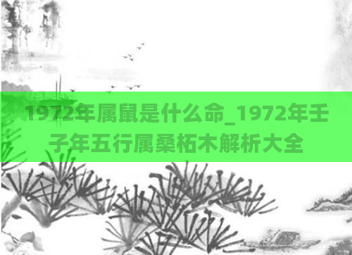 1972年属鼠是什么命_1972年壬子年五行属桑柘木解析大全